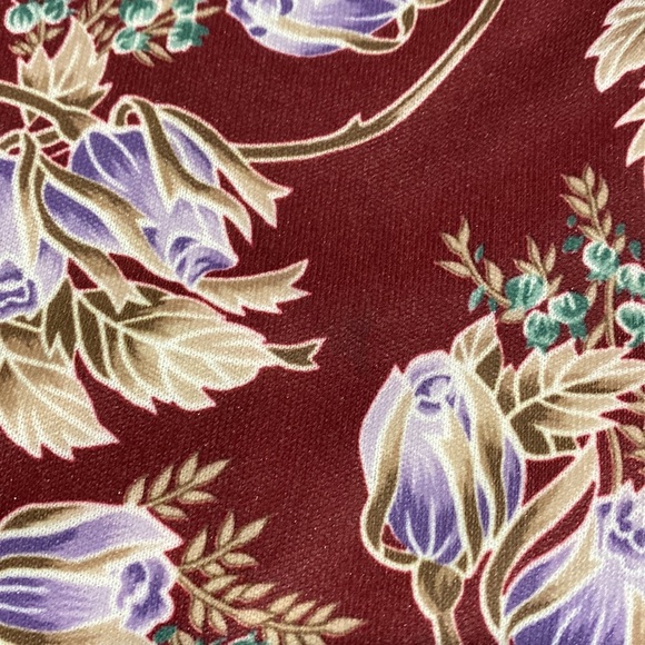 Vintage 70s Mod Fall Floral Dagger Collar Triangle Pull Zipper Front Dress - Picture 11 of 13